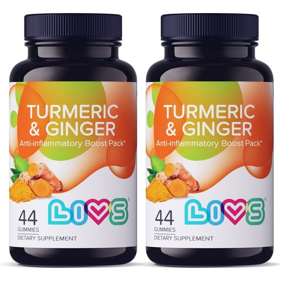 LIVS Turmeric & Ginger Gummies – Joint Relief, Gut Balance & Digestive Support – Natural Detox Formula – Apricot Flavor – Pack of 2 – 88 Gummies with 44 Servings