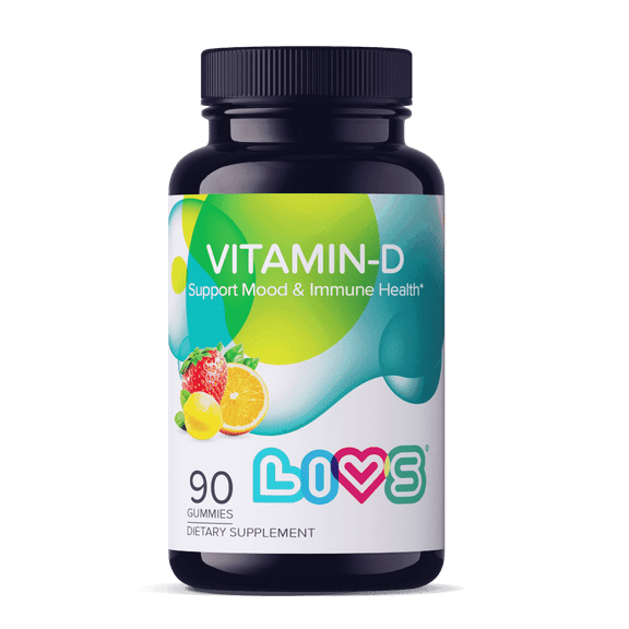LIVS Vitamin D3 Gummies 2000 IU (50 mcg), Chewable Vitamin D Supplement for Bone & Immune Health, Vegan, Citrus Berry Blend Flavor, 90 Count