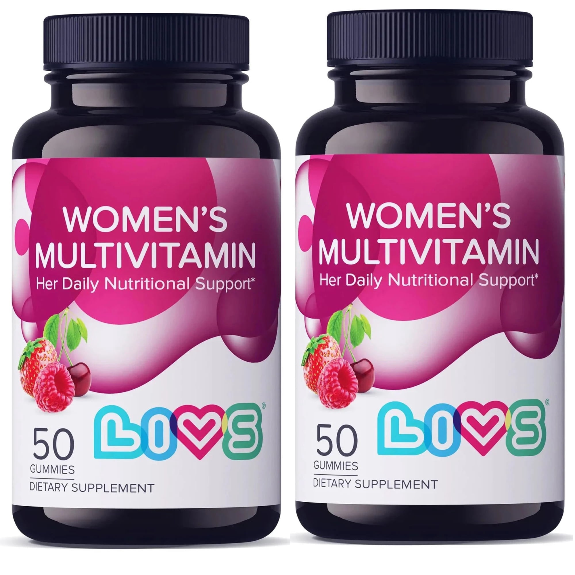 LIVS Women’s Multivitamin Gummies, Daily Vitamin Supplement for Her, Energy & Immune Support, Vegan, Berry Blend Flavor, (Pack of 2) 100 Count