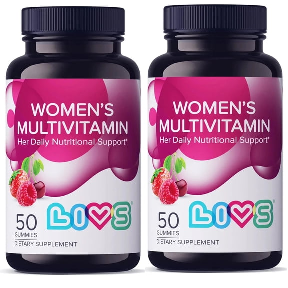 LIVS Womens Multivitamin Gummies, Daily Vitamin Supplement for Her, Energy & Immune Support, Vegan, Berry Blend Flavor, (Pack of 2) 100 Count