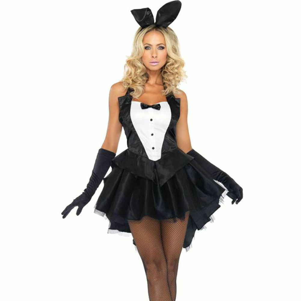 LIWEN 3Pcs Women Bunny Tuxedo Dress Gloves Headband Halloween Cosplay  Costume Set - Walmart.com