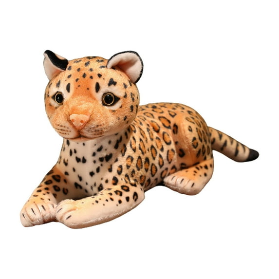 LIWEN Cute 3D Wild Animal Plushie Leopard Doll Ornament Soft Stuffed Animal Doll Simulation Plush Toy Birthday Gift