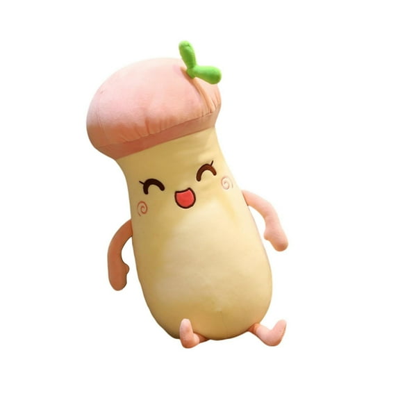 LIWEN Plush Cartoon Mushroom Stuffed Toy with Embroidered Eyes for Cute Expression, Fully Filled with Quick Rebound PP Cotton, Perfect Decor for Dormitory.