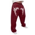 thumbnail image 1 of LIWENLI Men's Wide Leg Sweatpants Fleece Lined Baggy Pants with Open Bottom Drawstring Waist S-2XL (Brick Red,XXL), 1 of 8