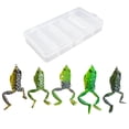 thumbnail image 1 of LIXADA 5 Pcs Frog Fishing Lures Kit Soft  Fishing Lure Lifelike Frog Topwater Bait Artificial Bait with Hooks Fishing Tackle 2.2 in 0.5  / pc, 1 of 7