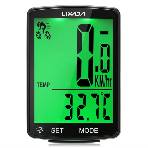 LIXADA Wireless Bike Computer Multi Functional LCD Screen Computer Mountain Bike Speedometer IPX6 Waterproof Cycling Measurable Stopwatch Cycling Accessories