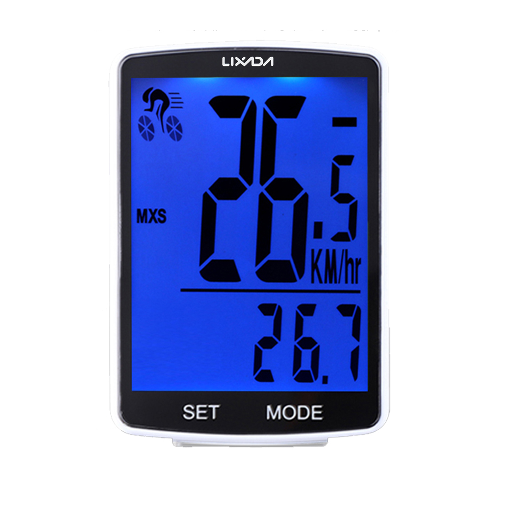 LIXADA Wireless Bike Computer Multi Functional LCD Screen  Computer Mountain Bike Speedometer IPX6 Waterproof Cycling Measurable Temperature Stopwatch Cycling Accessories - image 1 of 7