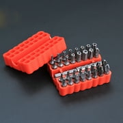 LIXI 33PCS Security Toolset Tamper-Proof Bits for Torx, Hex Star, Tri-Wing & Spanner Screws, Red