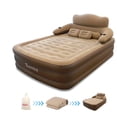 thumbnail image 1 of LIXI 18.9in Queen Air Mattress with Headboard &Pump ,  Inflatable Mattress Airbed for Home & Camping & Travel (Brown), 1 of 13