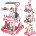 thumbnail image 1 of LIXI Foldable Baby Walkers with Wheels, 4-Level Height Adjustment for 6-36 Months Unisex (Watermelon Red), 1 of 9