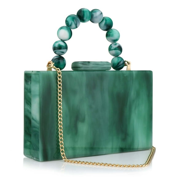 LIXI Lightweight Acrylic Handbag – Stylish Chain Bag for Women | Compact & Modern(6.89"x4.72"x1.77", Light Green)