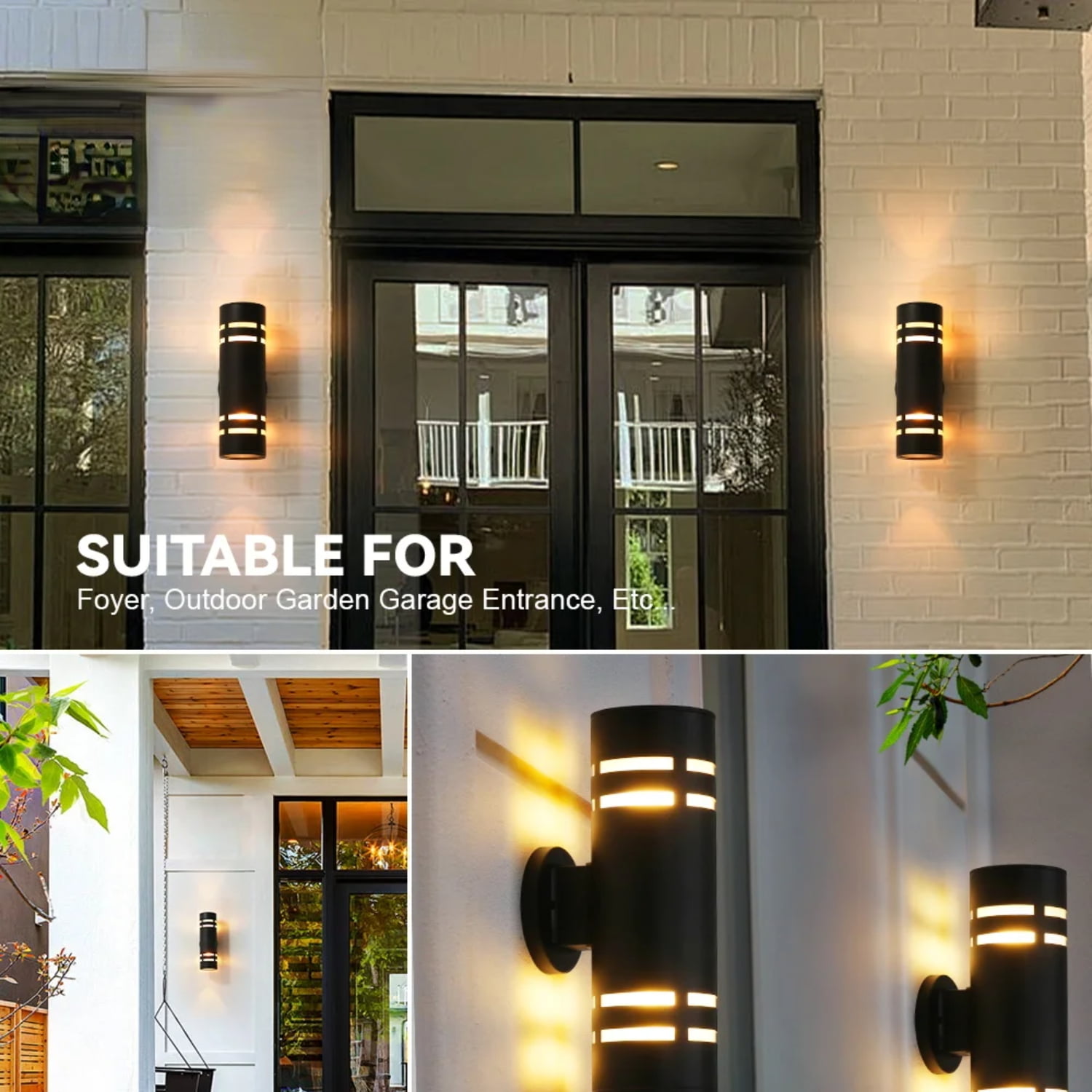 LIXILANG E26/E27 Iron Outdoor Wall Lights Waterproof Exterior Wall Lamp ...