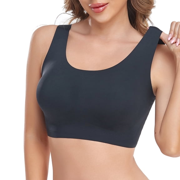 LIXINGNUO Women's Seamless Wireless Bra with Removable Pads, Pull-On Comfort Bra