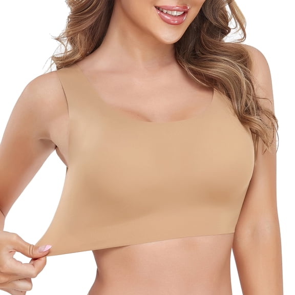 LIXINGNUO Women's Seamless Wireless Bra with Removable Pads, Pull-On Comfort Bra