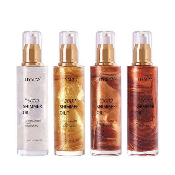 LIYAL'AN Shimmer Body Oil For Body & Hair, Nourish All Skin Types Rose Gold 80g