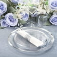 thumbnail image 1 of LIYH 210 Pcs Rolled Plastic Silverware Dinnerware Sets - Clear Disposable Heavyduty Plastic Disposable Plates for Wedding Party Silver Rimmed Cups 30 Guests, 1 of 8