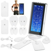 LIYING 3-in-1 TENS Unit Rechargeable Muscle Stimulator EMS Dual Channel with 10 Reusable Electrode Pads 36 Modes for Back Neck Pain Muscle Therapy Pain Management Pulse Massager