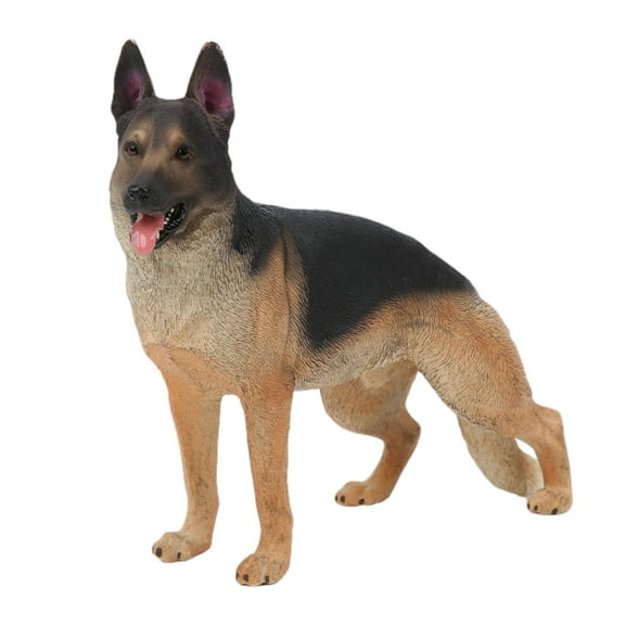 LIYJTK Lifelike German Shepherd Dog Model Ornament, Brown