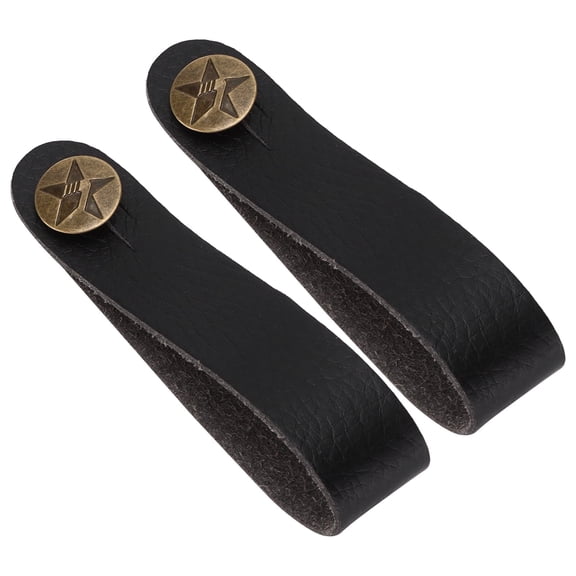LIYJTK PU Leather Guitar Neck Strap Button,2Pcs Guitar Neck Strap Button String PU Leather Headstock Tie For Acoustic Electric Ukulele