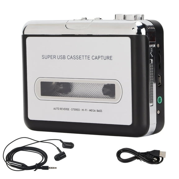 LIYJTK Tape To MP3 Converter Stereo 3.5mm Portable USB Cassette Player With Earphone For Laptop PC,Walkman Cassette Player,Portable Cassette Player