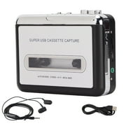 LIYJTK Tape To MP3 Converter Stereo 3.5mm Portable USB Cassette Player With Earphone For Laptop PC,Walkman Cassette Player,Portable Cassette Player