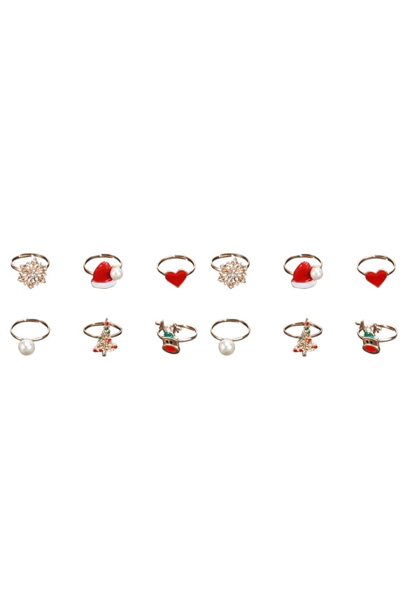 HINTRMENT Elk Rings Jewelry Assorted Color 12Pcs Fashion Trend For Men And Lovers present