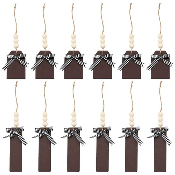 LIYUNMIAO 12pcs Christmas Stocking Wood Tags - Personalized Blank Xmas Tag