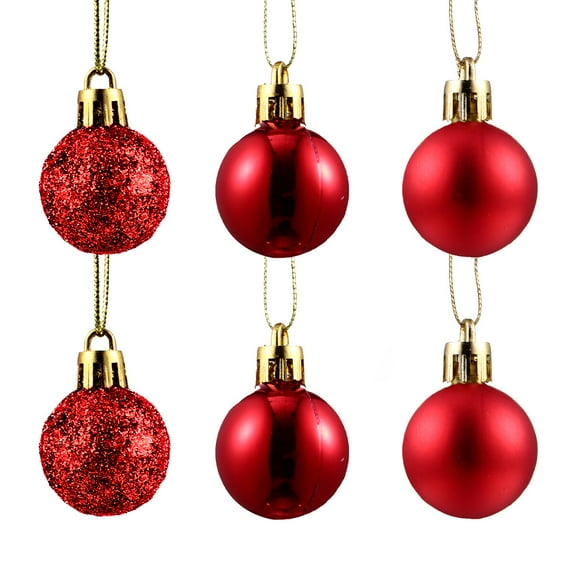 LIYUNMIAO 48 Shatterproof Red Christmas Ball Ornaments 3cm Xmas Tree Decor