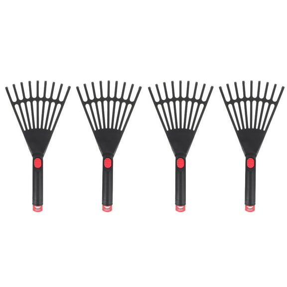 LIYUNMIAO 4Pcs Garden Leaf Rake Replacement Heads Poly Shrub Rake Comfortable Grip Handle