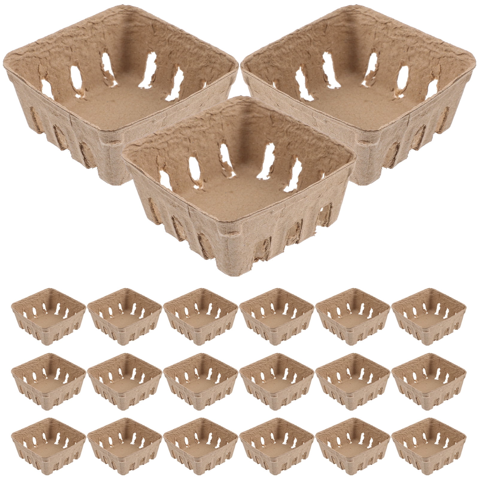 LIYUNMIAO 50pcs Berry Basket Pulp Fiber Produce Container for Fruits