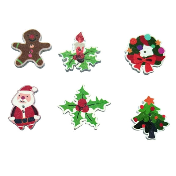LIYUNMIAO 50pcs Christmas Resin Sewing Buttons for DIY Crafts and Yule Decor