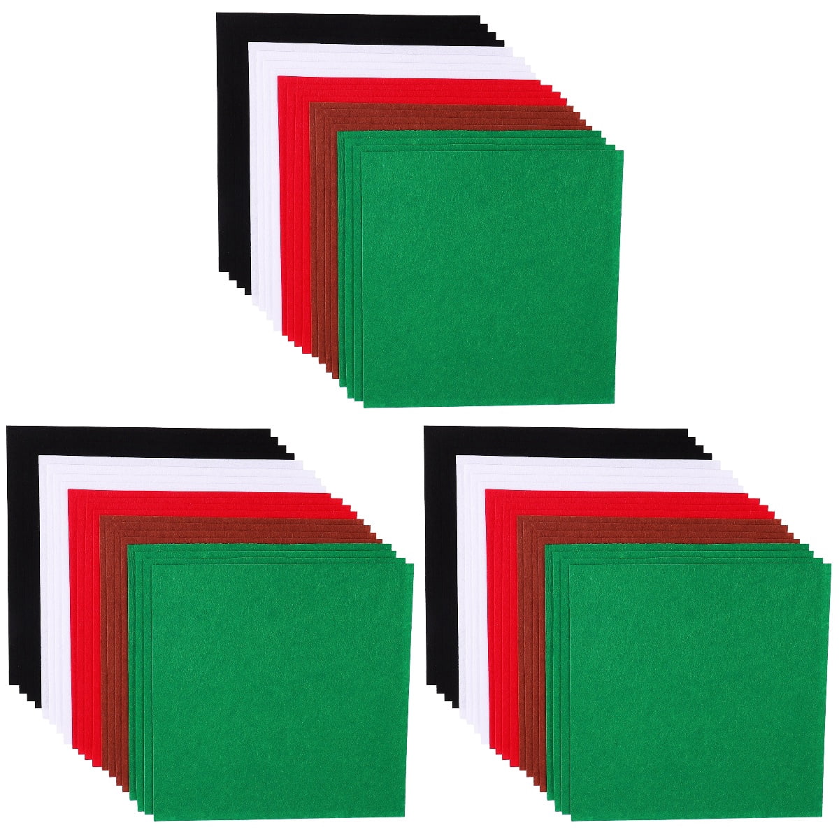 LIYUNMIAO 60 pcs Christmas Felt Fabric Sheets Craft Felt Sheets for DIY Xmas Decoration