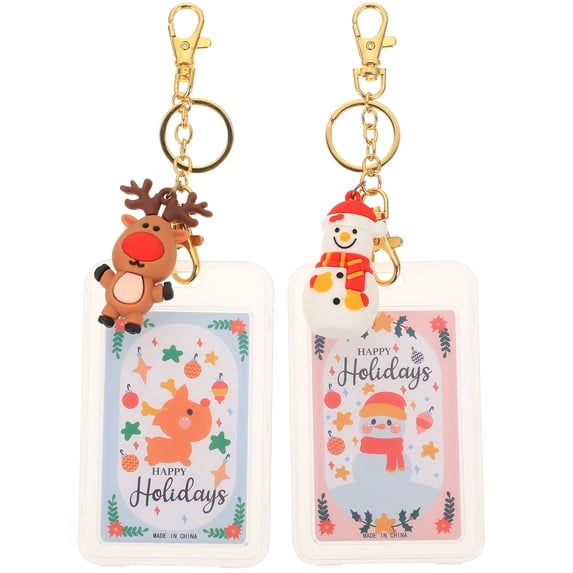 LIYUNMIAO Christmas Key Chain Lanyard ID Holder (2pcs)