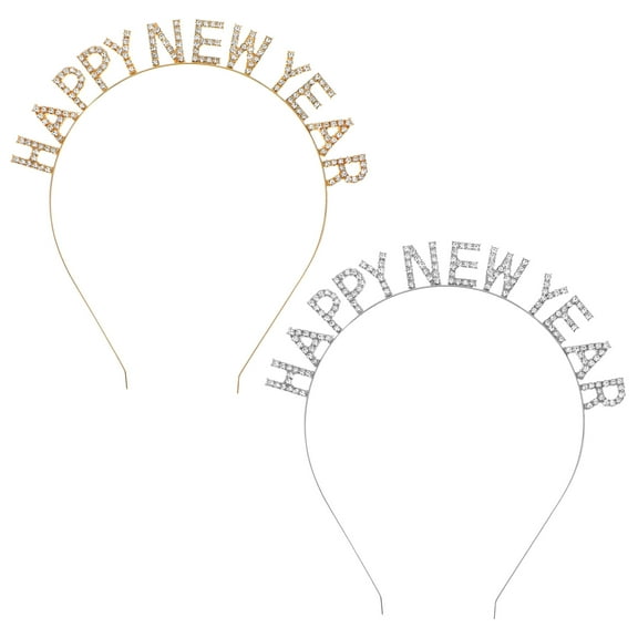 LIYUNMIAO Crystal New Year Headband Tiara - 2pcs