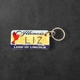thumbnail image 1 of LIZ Name Keychain License Plate Illinois Land of Lincoln Great Gift 2” New, 1 of 1