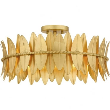 Quoizel Liza 4-Light Gold Leaf Semi-Flush Mount Light