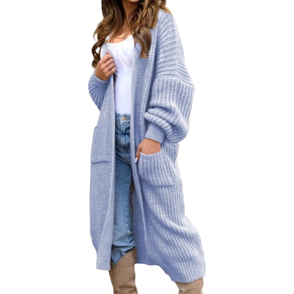 Womens Casual Long Sleeve Split Open Cardigan Knit Long Cardigan Sweaters with Pockets Fall Fashion Women Cardigan, Long Sweater Cardigan Women, Warm Sweaters for Women, Womens Long Cardigan Sweaters