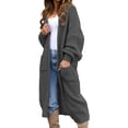 thumbnail image 1 of Womens Casual Long Sleeve Split Open Cardigan Knit Long Cardigan Sweaters with Pockets Fall Fashion Women Cardigan, Long Sweater Cardigan Women, Warm Sweaters for Women, Womens Long Cardigan Sweaters, 1 of 6
