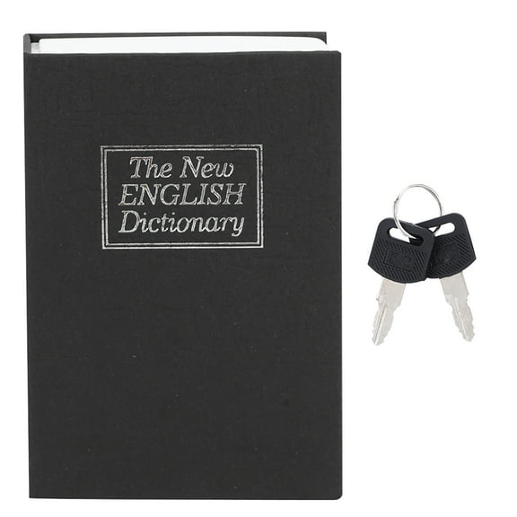 LIZEALUCKY Key Lock Book Diversion Safe, Metal, 4.5 in * 3.1 in * 1.8 in Stainless Steel, 9.6 oz