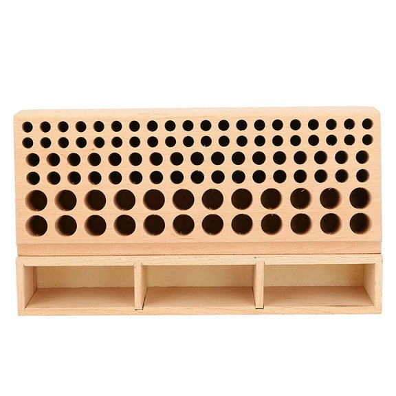 LIZEALUCKY Professional Leather Working Tool,98 Holes Storage Rack Leather Craft Tool Holder Box Hand Work Holder Stand Organizer for Making Punch Tools Organizer Storage[burlywood]