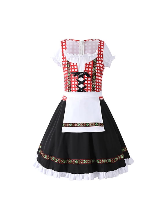 2024 New Oktoberfest Kid Girls Traditional German Fraulein Bavarian Dirndl Dress Child Dress for Girl for Autumn Outdoors Daily Wear