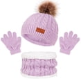 thumbnail image 1 of LIZENG 3 Pcs Kids Winter Hat Gloves Scarf Set Toddler Knitted Beanie Hat Neck Warmer Mittens Lined Set for Boys and Girls, 1 of 6