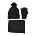 thumbnail image 1 of LIZENG Autumn Winter Solid Hat Scarf Glove Three Piece Ear Outdoor Warmth Set with Knit Warm Hat +Long Scarf+Touch Screen Gloves Set Neck Scarves for Women Men, 1 of 4