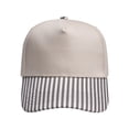 thumbnail image 1 of LIZENG Beige Top Striped Brim Baseball Cap for Women Men Two Tone Trucker Hat Lightweight Soft Cotton Adjustable Curved Bill Dad Hat Casual Outdoor Sun Hat, 1 of 4