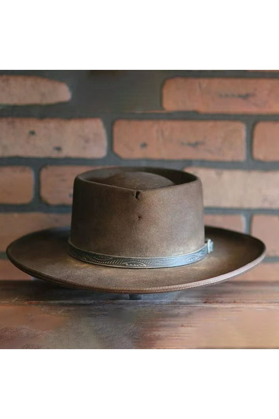 Clearance Vintage Wool Top Hat with Ribbon Detail Handmade Unisex Hat for Men and Women Elegant Steam Punk Style Ideal for Parties and Fashionable Events