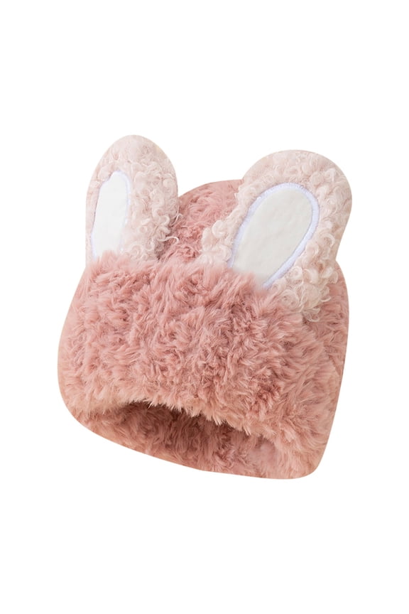 Clearance Women’s Bunny Ear Winter Hat Adorable Plush Knitted Rabbit Ears Beanie Warm and Sweet Japanese Style Woolen Cap for Autumn and Winter Fashionable and Versatile Cute Toe-Head Hat P