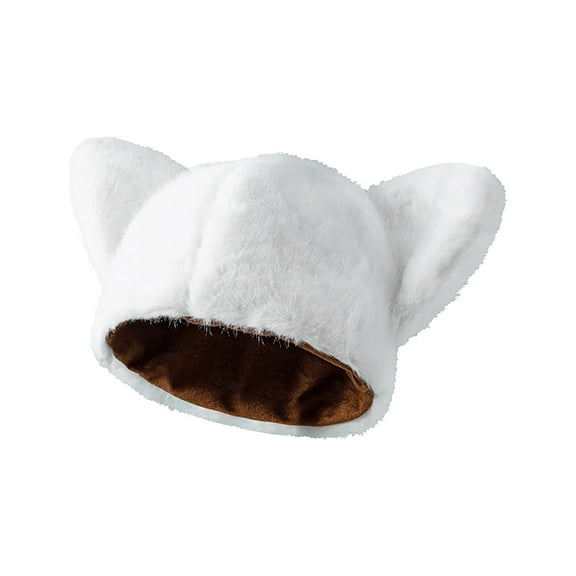 LIZENG Clearance Women’s Winter Plush Hat Cute Cat Ear Design Lightweight Soft Warm Faux Fur Cap for Cold Weather and Outdoor Use