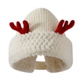 thumbnail image 1 of LIZENG Clearance Women’s Winter Plush Thickened Woolen Hat Adorable Deer Antler Knitted Beanie Soft Polyester Lightweight Warm Christmas-Themed Knit Cap for Ear Protection Versatile Holiday Cold W, 1 of 3