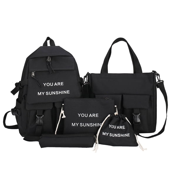 LIZENG Durable Lightweight Travel School Backpacks Male and Semale Students Backpack Leisure Campus Five Piece Bag Youth Fashion Simple High Capacity Schoolbag