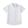 thumbnail image 1 of LIZENG Girls Button Down Short Sleeve Shirts School Blouse Shirt Sports Short Sleeves White Sky Blue Ages 3 18 Years tops, 1 of 3